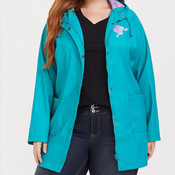 torrid Jackets & Blazers - Disney Torrid Little Mermaid Ariel Aqua Raincoat